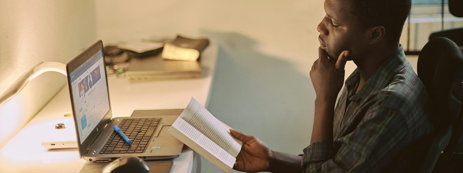 student working on laptop 